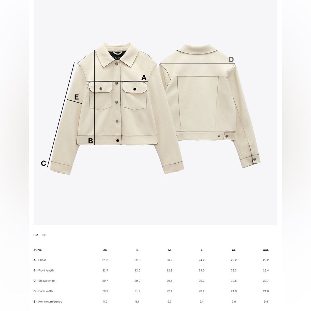 ZARA NWT Waxed Red Barn Jacket With Contrasting Black Collar in Sz XL - Picture 11 of 11